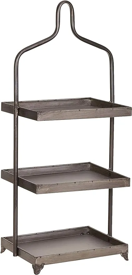 KALALOU Three Tiered Metal Cupcake Display, One Size, Gray