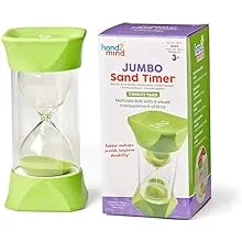 hand2mind Green Jumbo Sand Timers, 2 Minute Hourglass with Rubber End Caps