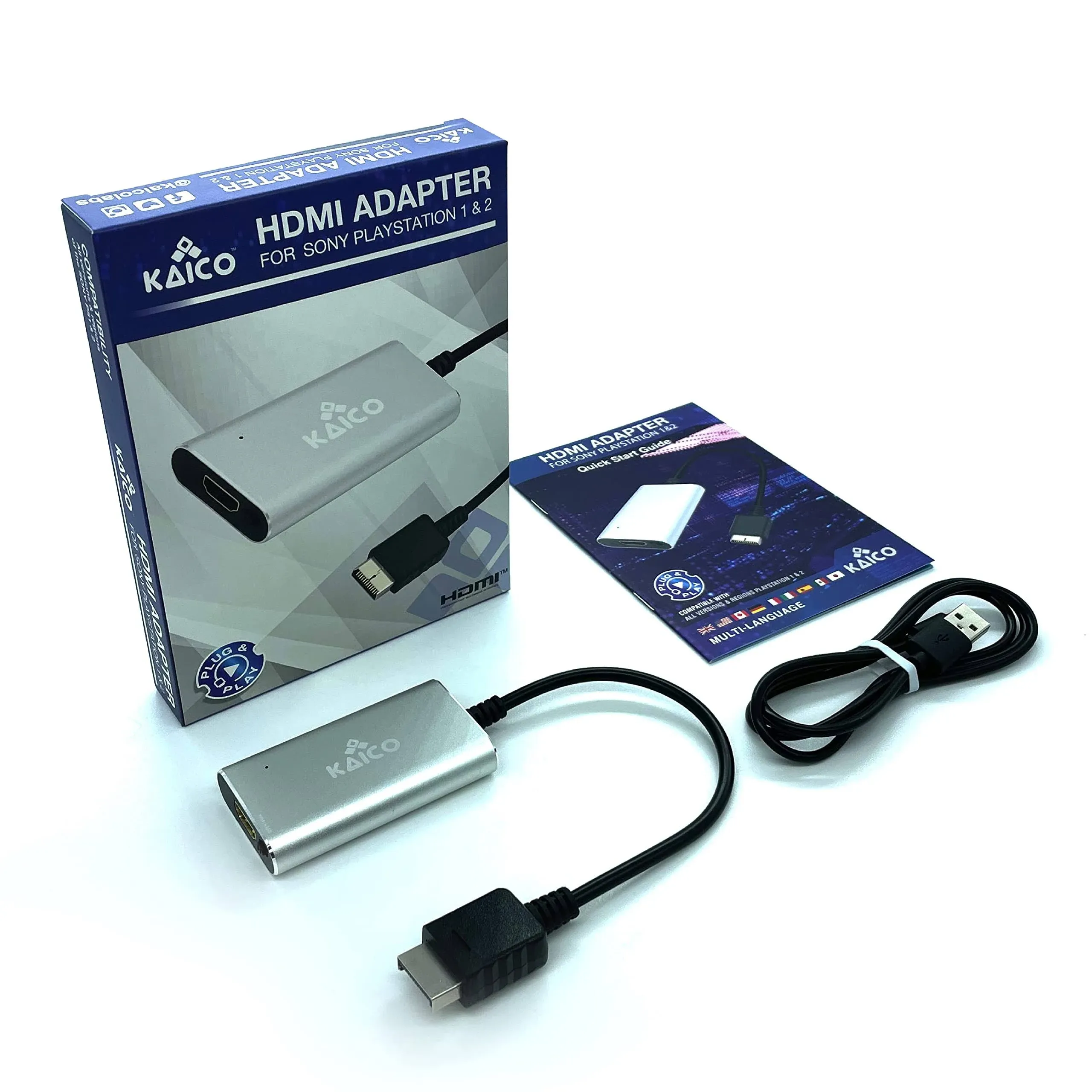 Kaico PS1 HDMI / PS2 AV Cable for All Sony PlayStation & PS2 Models - Built in ...