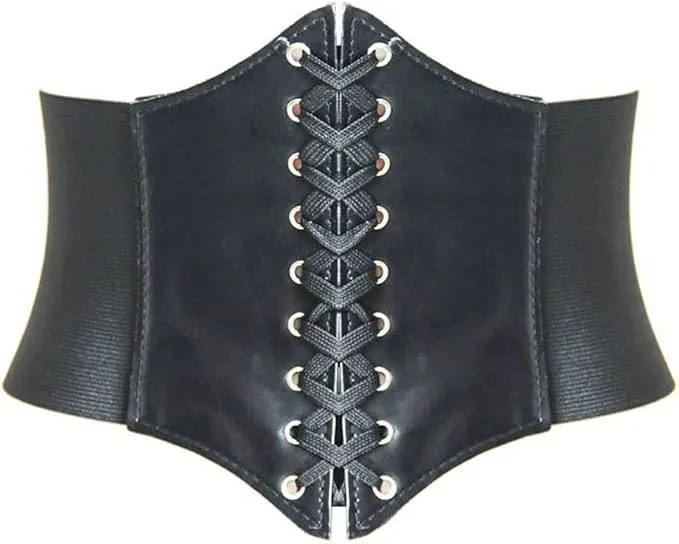 Morakot Women's Lace-Up Waspie Corset Belt