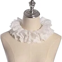 Vintage Lace Ruffled Multi-layer Detachable Collar Victorian Edwardian White Costume Neck Collar Unisex