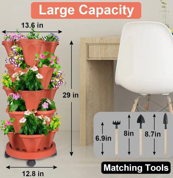 5 Tier Stackable Vertical Planter