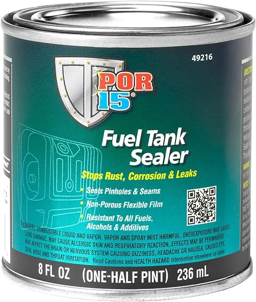 POR-15 Fuel Tank Sealer, Stops Rust, Corrosion and Leaks, Resistant to All Fuels, Alcohols and Additives, 8 Fluid Ounces