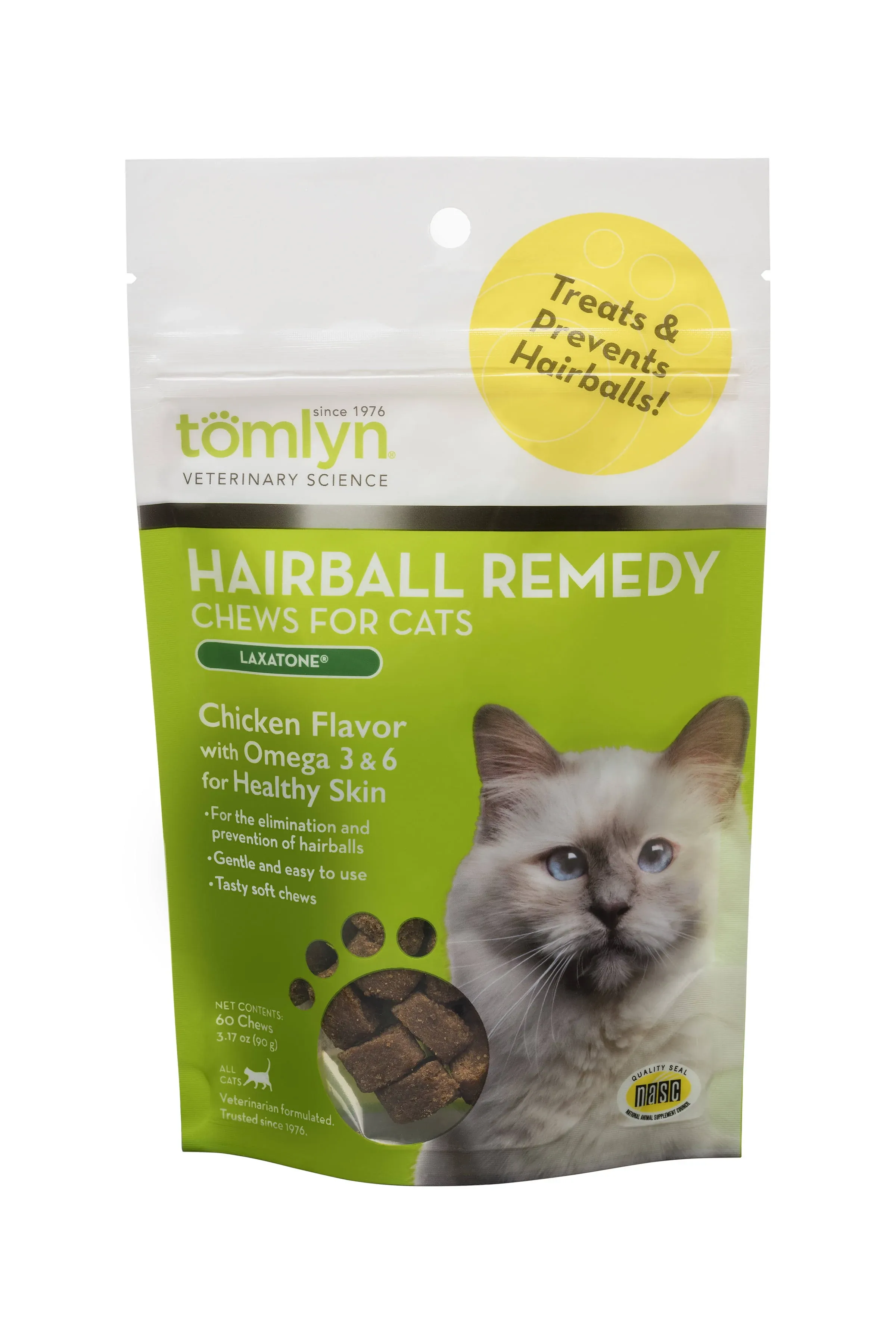 Tomlyn Hairball Remedy Chews - Chicken Flavor (60 chews)