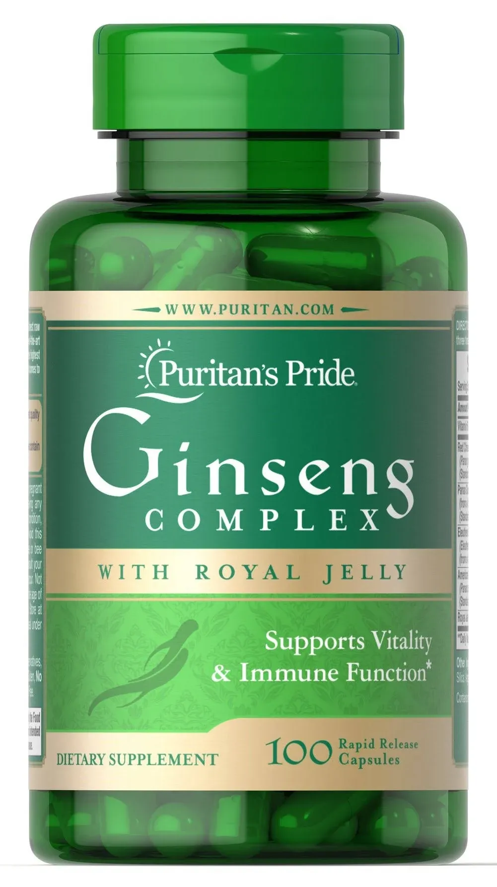 Puritan's Pride Ginseng Complex 1000 mg Rapid Release Capsules, 100 Count