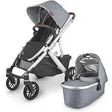 Vista V2 Stroller - Anthony (White and Grey Chenille/Carbon/Chestnut Leather)