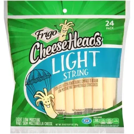 Frigo Cheese Heads Cheese, Light, Part Skim, Mozzarella, Low Moisture, String ...