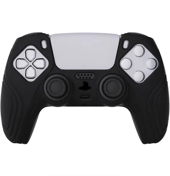 PlayVital PS5 Controller Black Anti-Slip Protective Silicone Skin - Samurai Edition