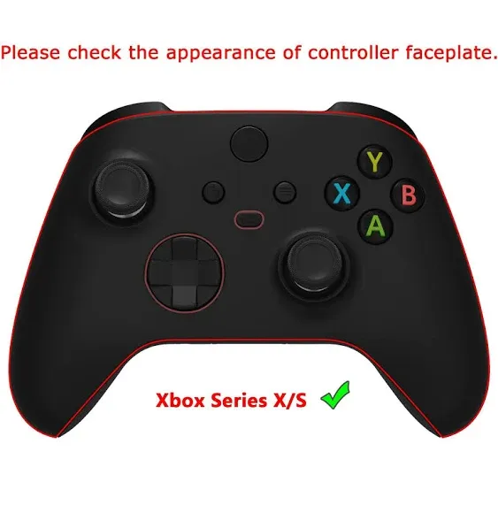 eXtremeRate PlayVital Samurai Edition Black Anti-slip Controller Grip Silicone Skin for Xbox Core Wireless Controller, Ergonomic Protective Case Cover for Xbox Series S/X Controller w/Thumb Grips