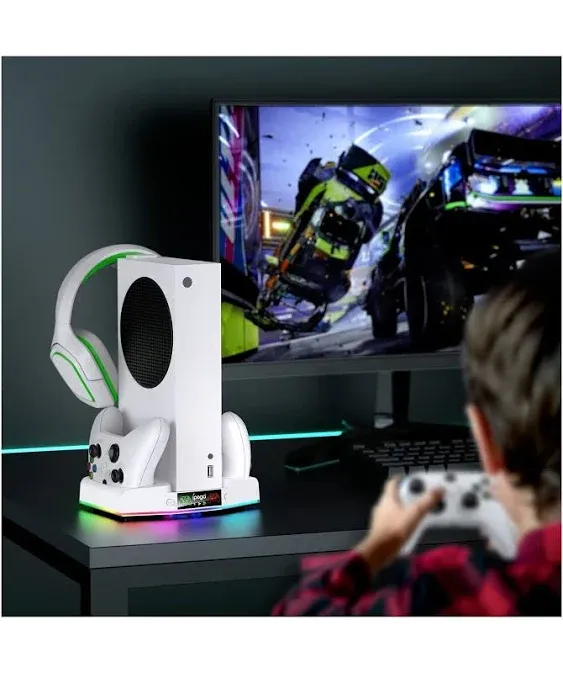 RGB Cooling Stand &amp; Charging Station for Xbox Series S with RGB Light, MENEEA...