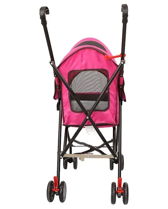 AmorosO Pet Pink Umbrella Pet Stroller, 32" L X 15" W X 7" H