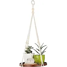 TIMEYARD Macrame Plant Hanger - Indoor Hanging Planter Shelf - Decorative Flower Pot Holder - Boho Bohemian Home Decor, in Box, for Succulents, Cacti, Herbs, Small Plants