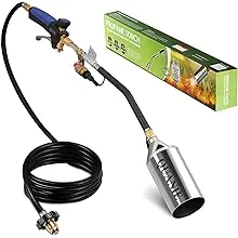 Propane Torch Weed Burner with Storage Bag,Blow Torch,Heavy Duty,High Output 1,800,000 BTU,Flamethrower with Turbo Trigger Push Button Igniter and 10 FT Hose for Roof Asphalt,Ice Snow,Road Marking