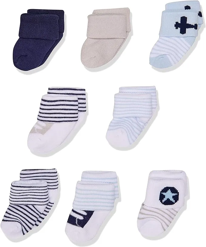 Luvable Friends Baby Boy Newborn and Baby Terry Socks Airplane 0-6 Months