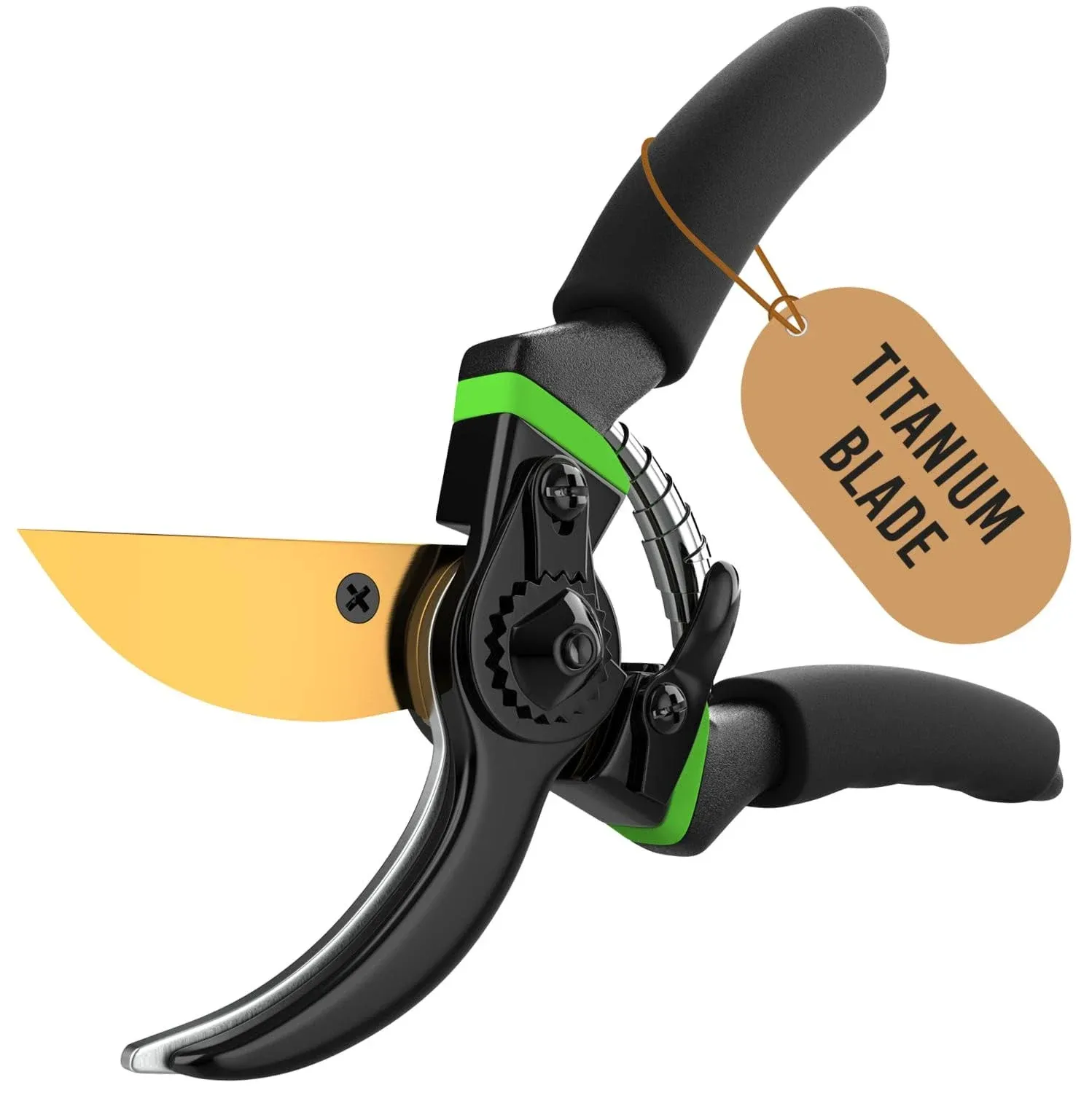 Growit 8&#034; Professional Titanium Bypass Pruning Shears (T13) - Super Sharp Premiu