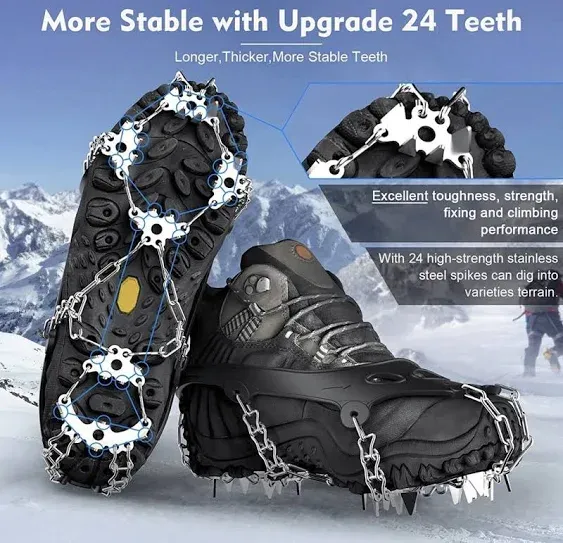 Wirezoll Crampons Ice Cleats Hiking Boots and Snow Shoes Climbing New