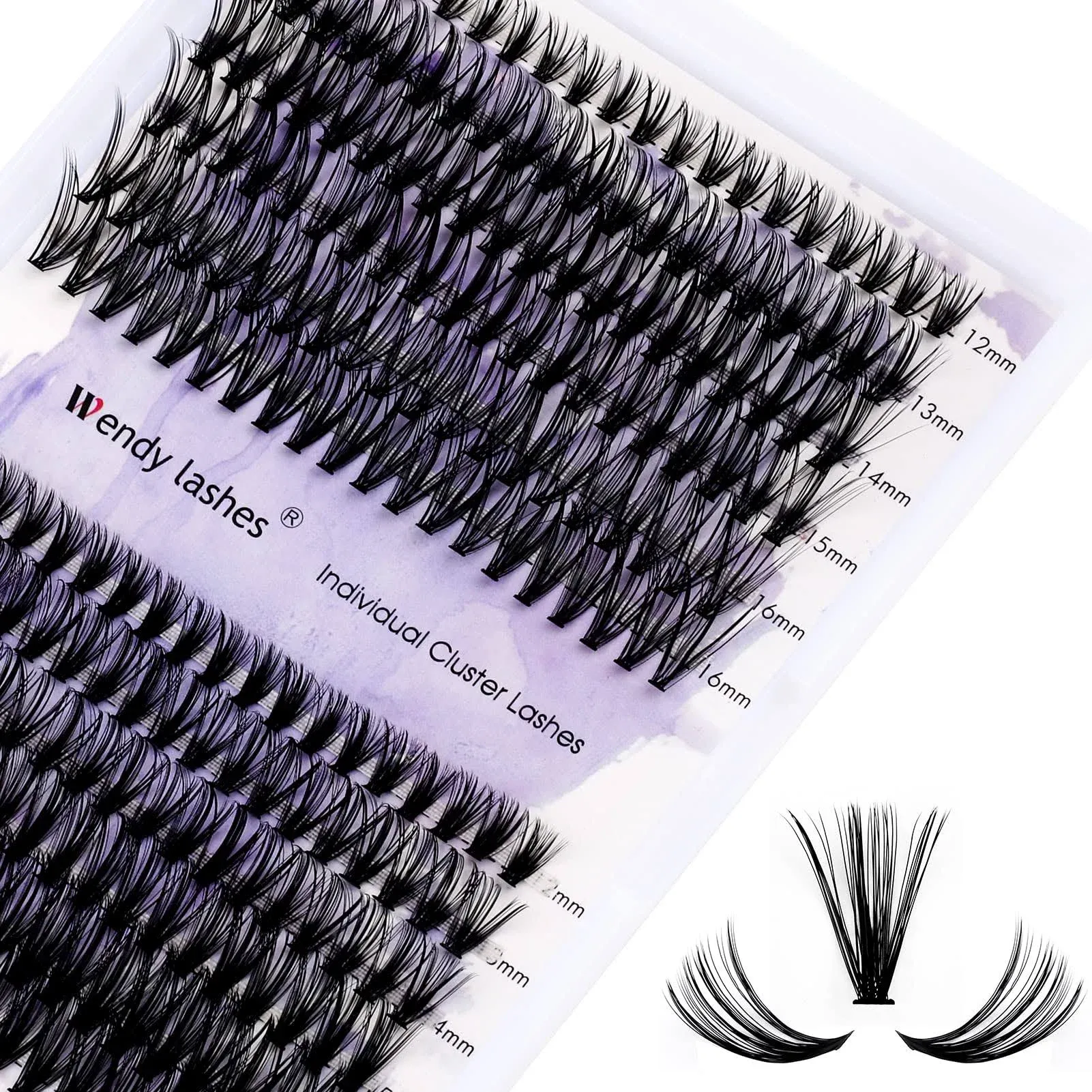 Individual Cluster Lashes 30D/40D Mixed Natural Eyelash Clusters C/D Curl 0.07mm ...