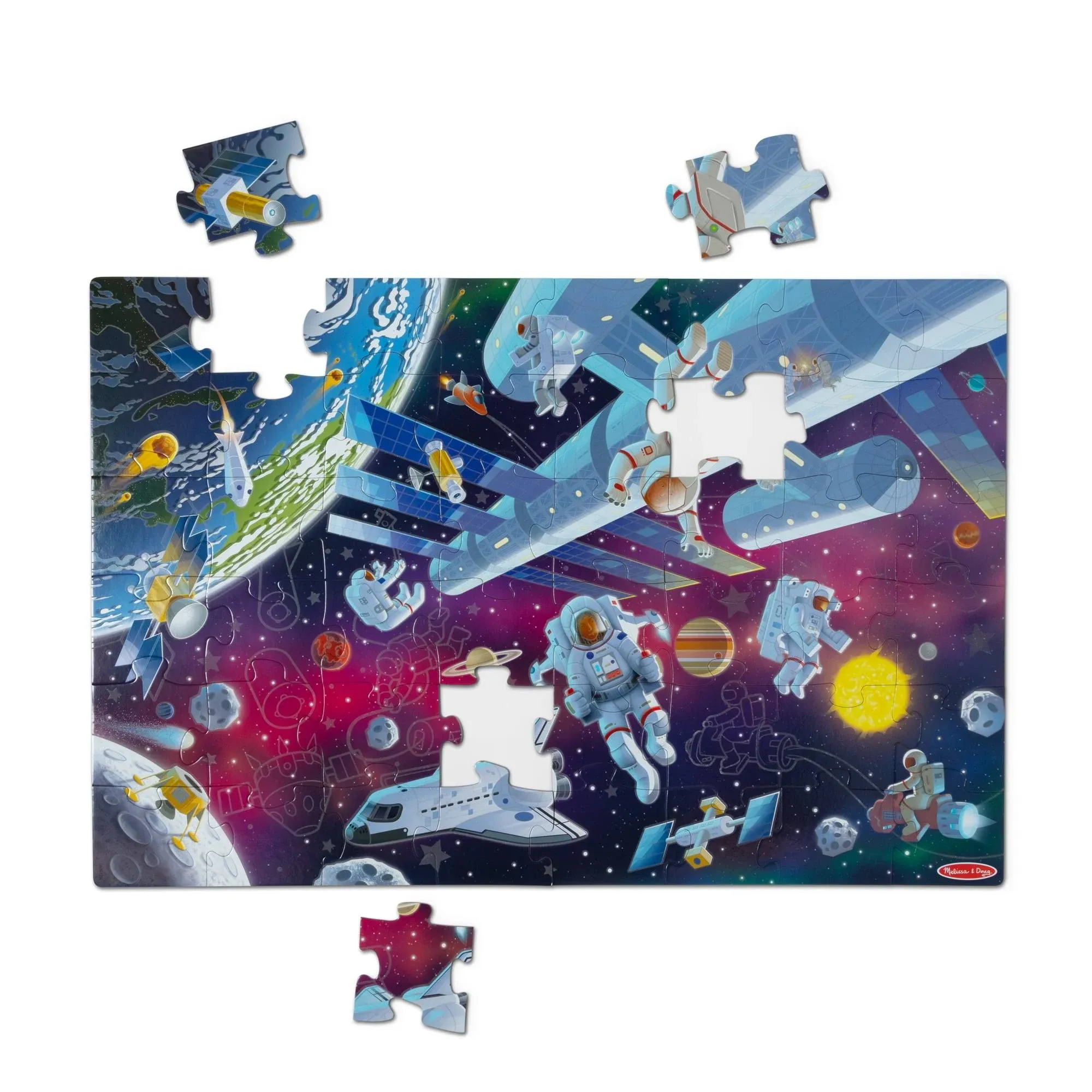 Melissa & Doug Outer Space Glow in The Dark Floor Puzzle - 48 Pieces