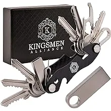 KINGSMEN Compact Smart Key Organizer Keychain – Premium Carbon Fiber Key Hold...