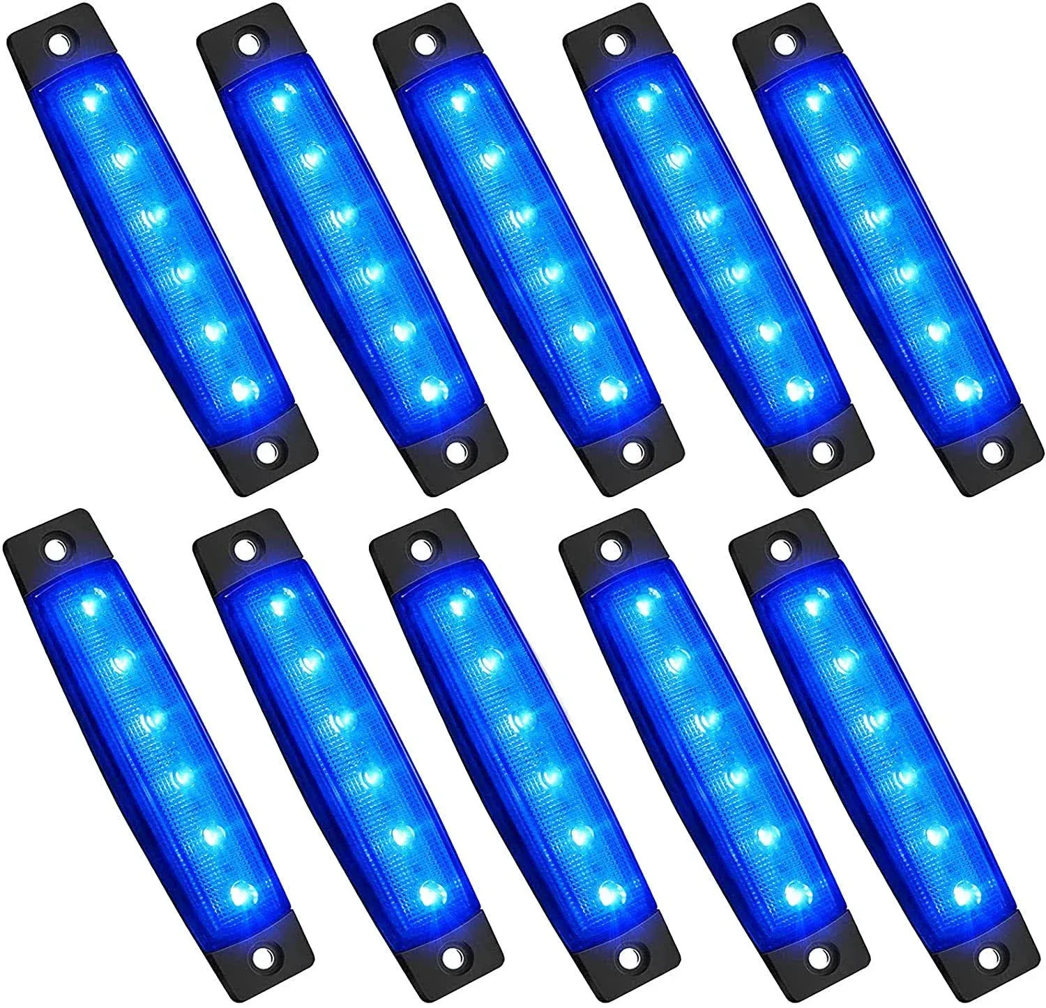 PSEQT 10 Pcs LED Rock Strip Lights Car Exterior Underglow Wheel Fender