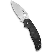 Spyderco Sage 5 Lightweight Folding Utility Pocket Knife with Black FRN Handle and Full-Flat CPM S30V Steel Blade - PlainEdge - Everyday Carry - C123PBK