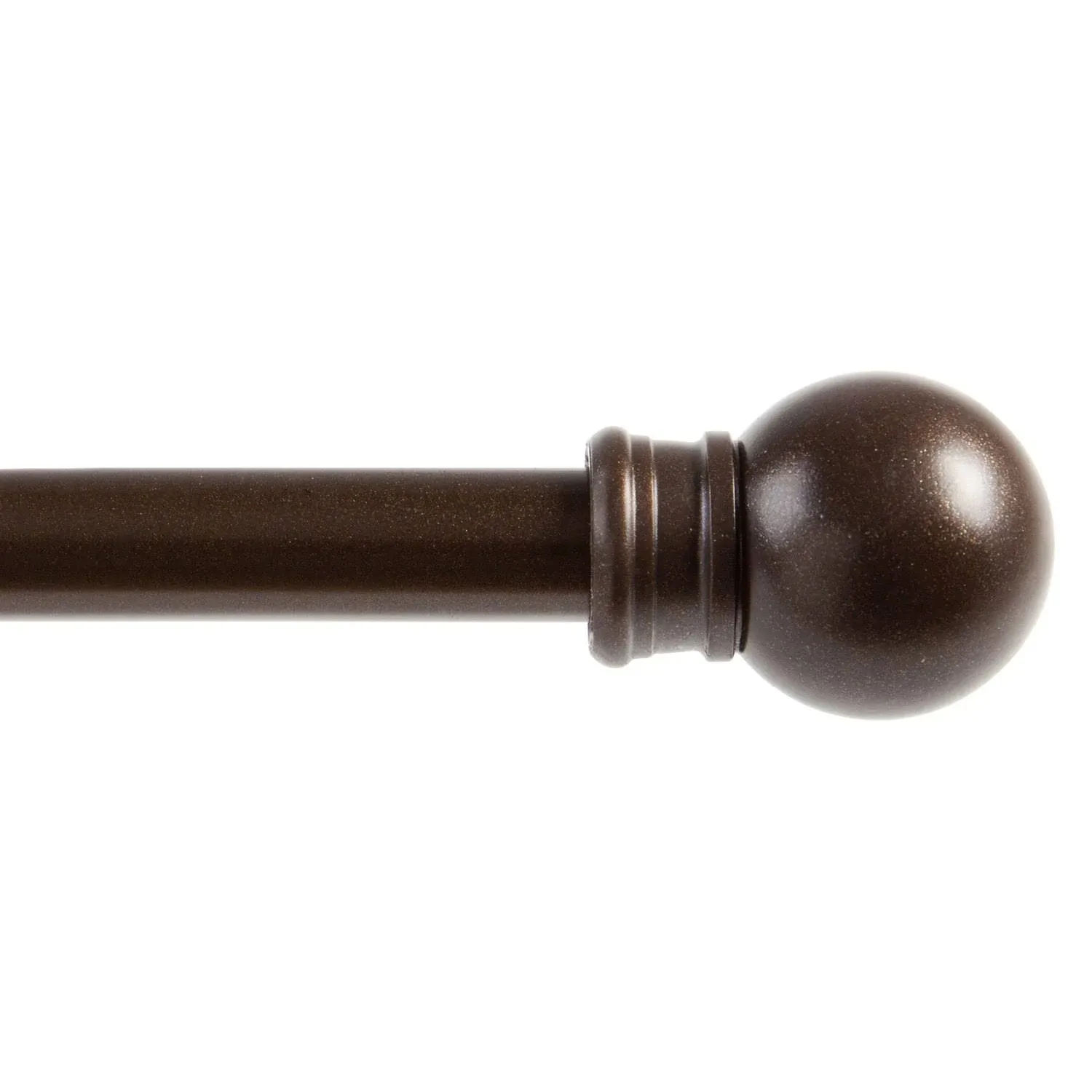 Kenney 7/16” Fiona Café Window Curtain Rod, Chocolate, 48-84”