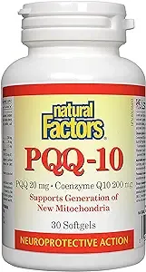 Natural Factors, PQQ-10, PQQ 20 mg, CoQ10 200 mg, 60 Softgels