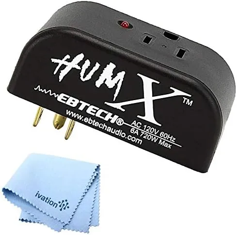 Ebtech Hum X - Plug-Style AC Voltage Ground Loop Hum Eliminator + Cleaning Cloth