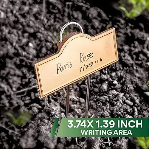 Metal Plant Labels Weatherproof 25 Pack, Outdoor Stainless Steel SS304 Garden Label Markers for Plants Vegetables Herb Seedlings Flowers with a Pen, Height 10.75 Inch, Label Area 3.74'' x 1.39''