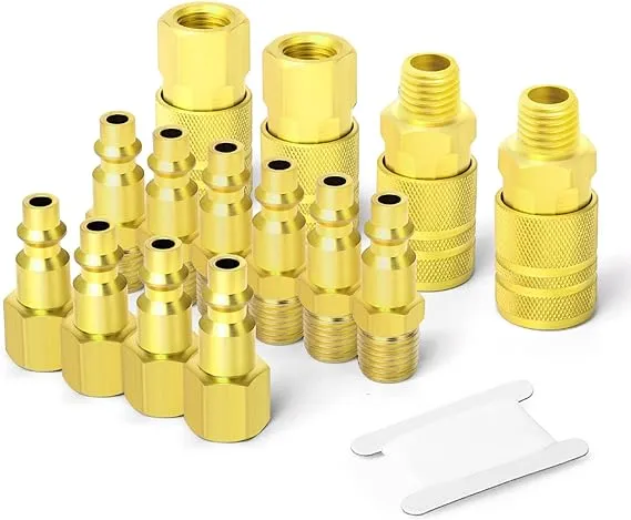 14PCS Air Hose Fittings, 1/4&#039;&#039;NPT Quick Connect Air Coupler &amp; Plug Kit, I/M Type