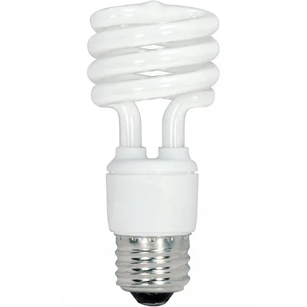 Satco CFL Bulb 13 W T2 1.81" D X 4.13" L Cool White Spiral 4100 K, 120 volt