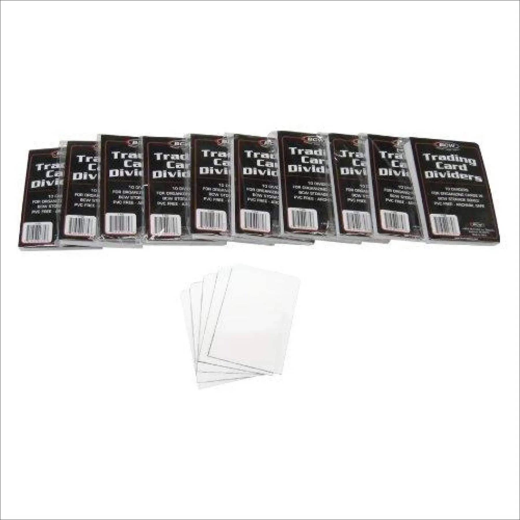 (10) Packs of BCW Brand Trading Card Divider Cards(100 Dividers Total)