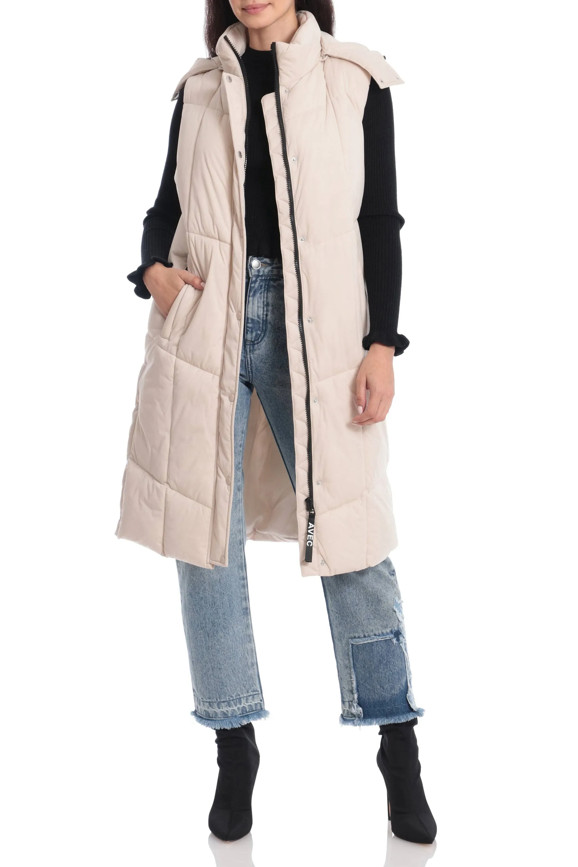 Aves Les Filles Women's Quilted Longline Puffer Vest