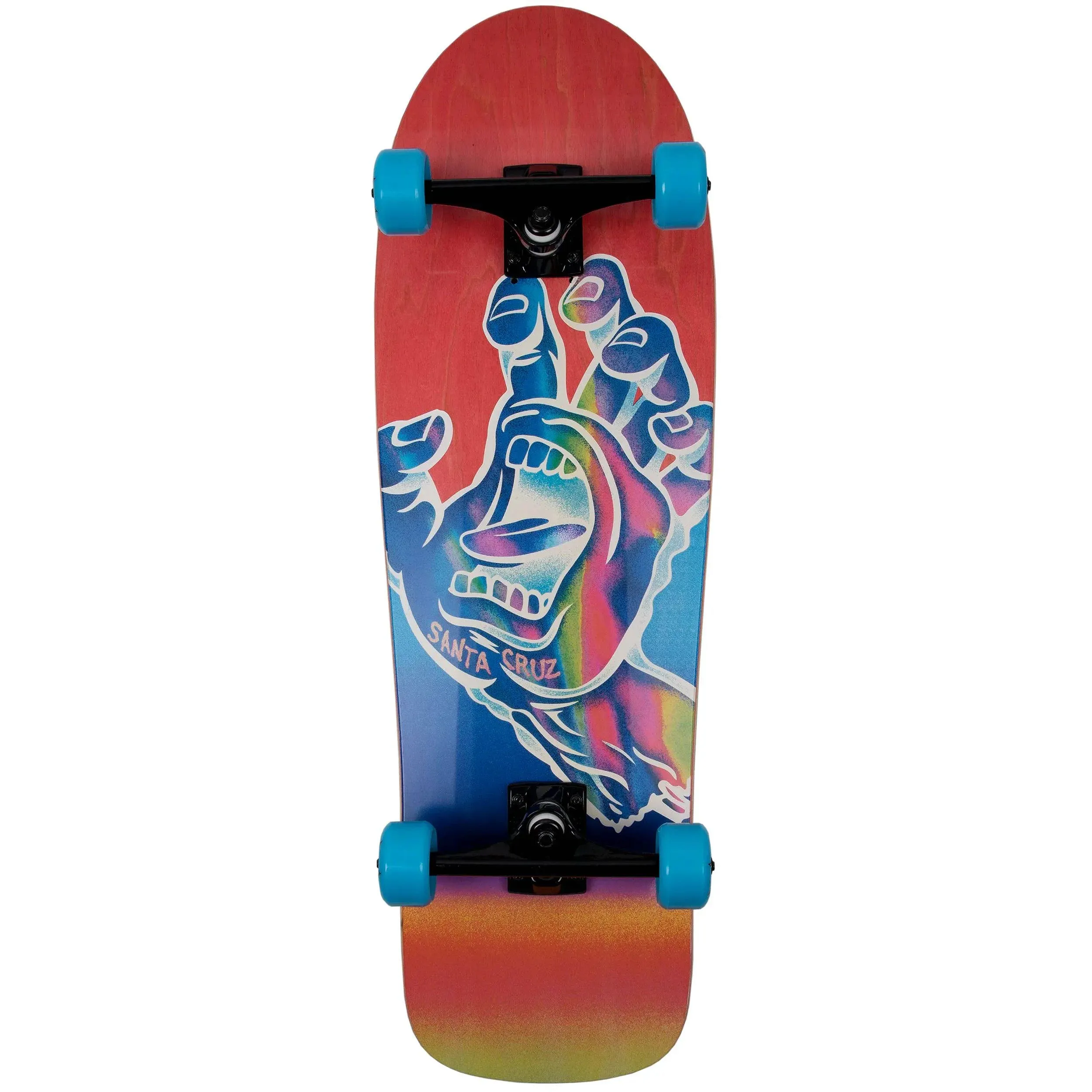 Santa Cruz Skateboard Complete Iridescent Hand 80&#039;s Old School 9.7&#034; x 31.7&#034;