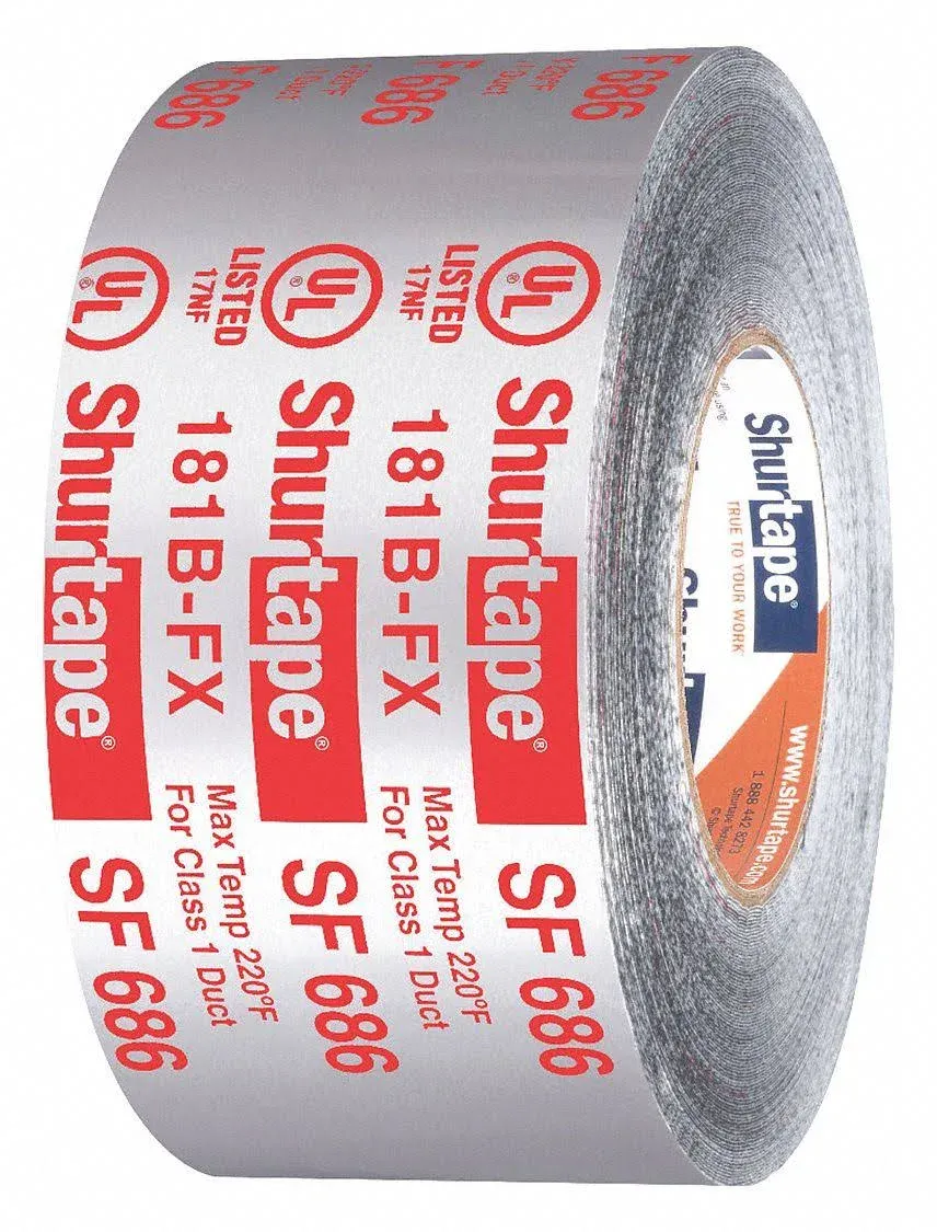 Shurtape 111163 SF-686 3 in. x 100 ft. UL 181B-FX Foil Indoor/Outdoor HVAC Tape