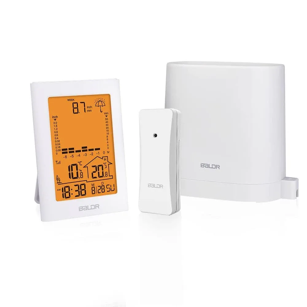 BALDR Wireless Rain Gauge with Remote Sensor, Rainfall Meter, Weather 