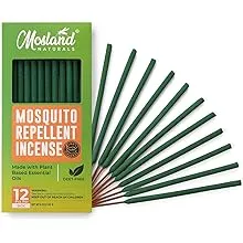 Mosland Naturals Mosquito Repellent Incense Sticks, 12 Large Citronella Incense Sticks Bug Repellent Incense Stick for Outdoor, Camping Mosquito