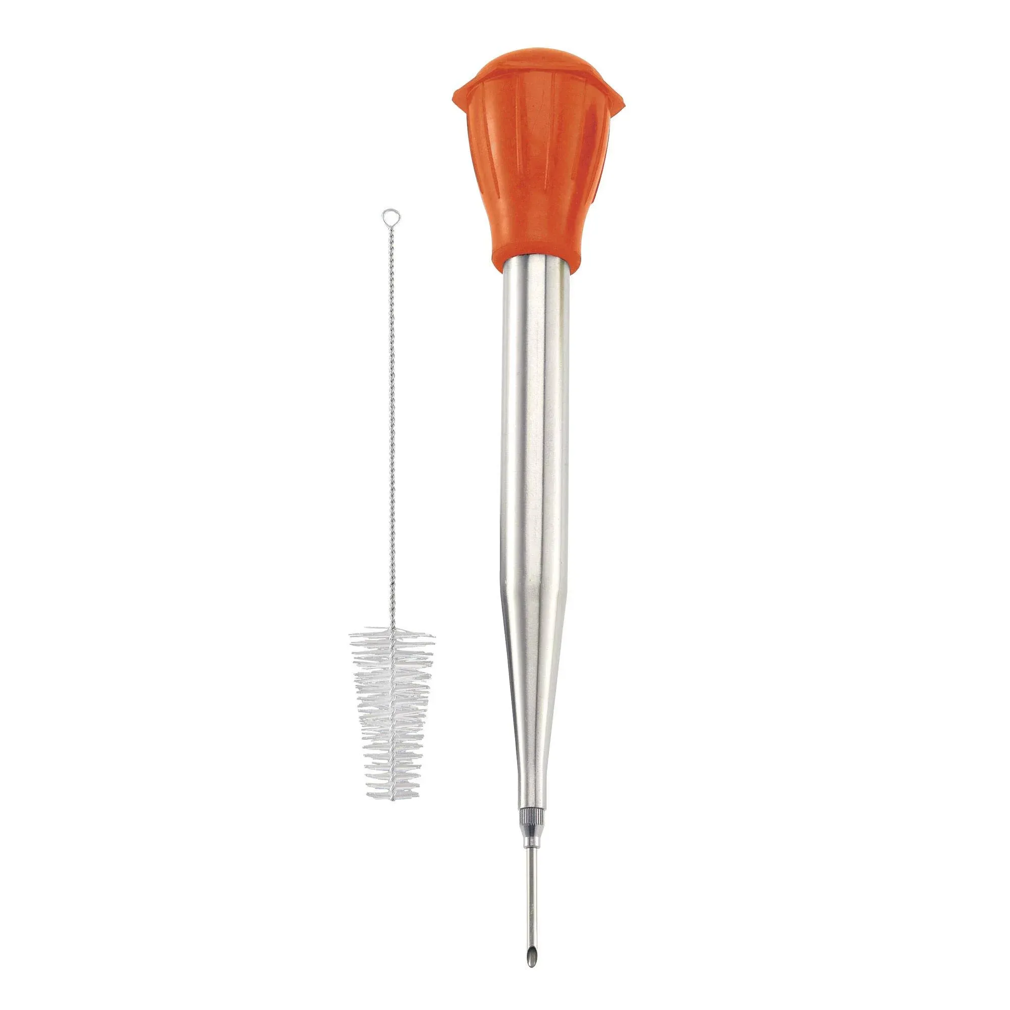 Stainless Steel Kitchen Baster with Cleaning Brush and Needle – 2oz