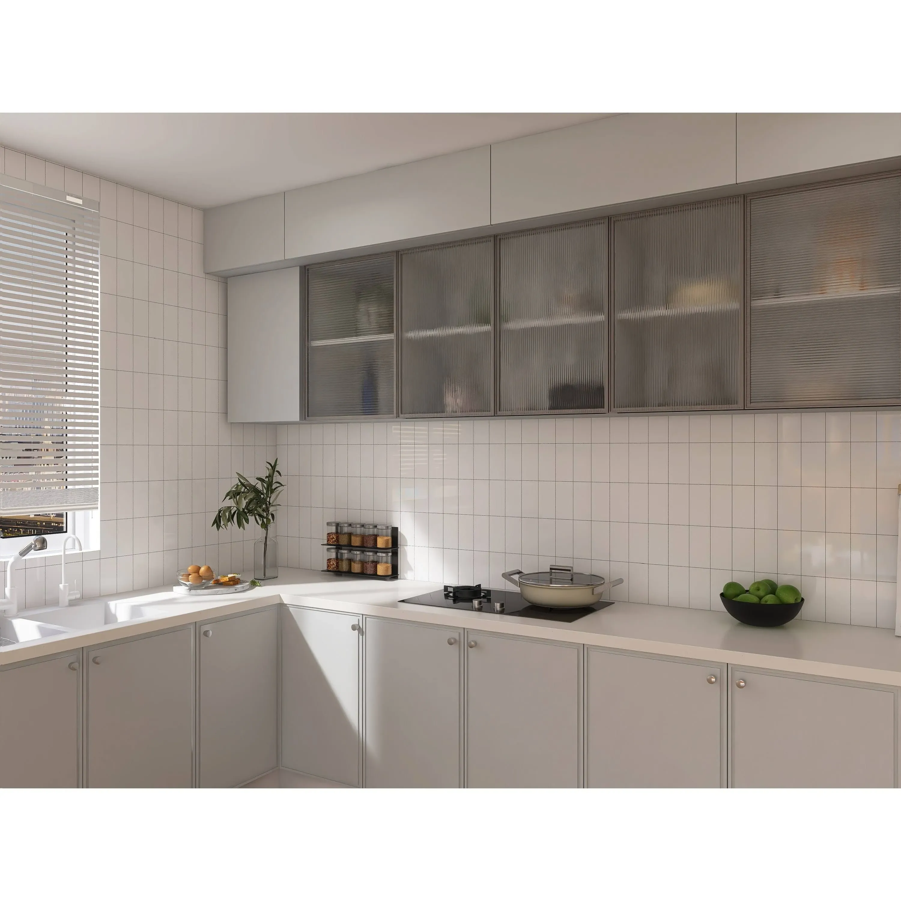 Avant Decor | 24 Tiles | Stone Composite Subway Solid Color Tiles | Peel and Stick Kitchen Backsplash Tiles | Wall Tiles | 4” x 12” | Bex Metro Glossy Rain | 8 sqft