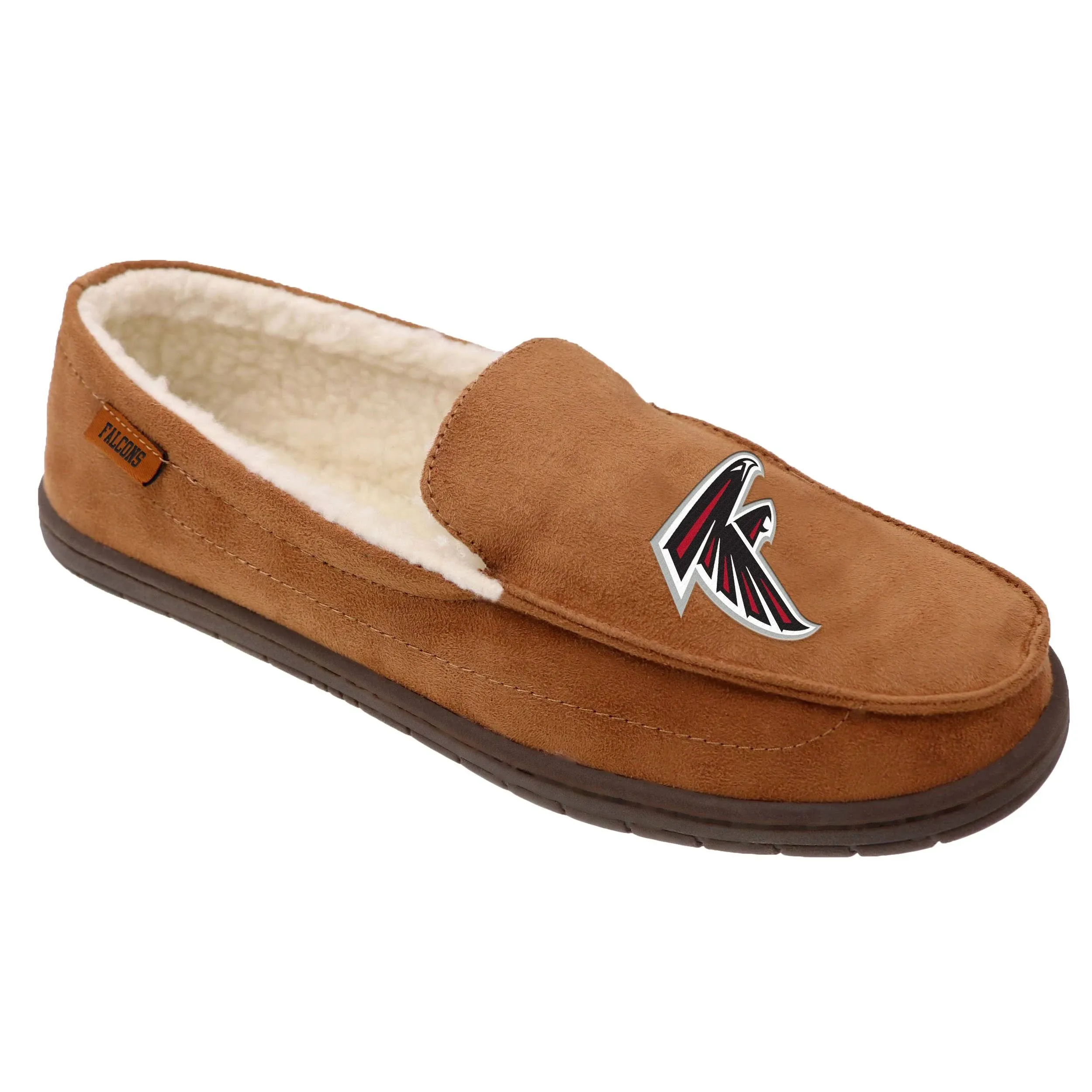 FOCO NFL Mens Beige Team Logo Moccasin Slippers Shoe