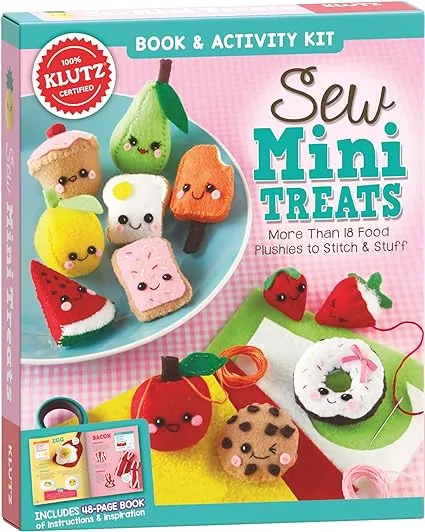 New KLUTZ Sew Mini Treats CRAFT KIT 18 Food Plushies To Stitch Ages 10+ NIB !