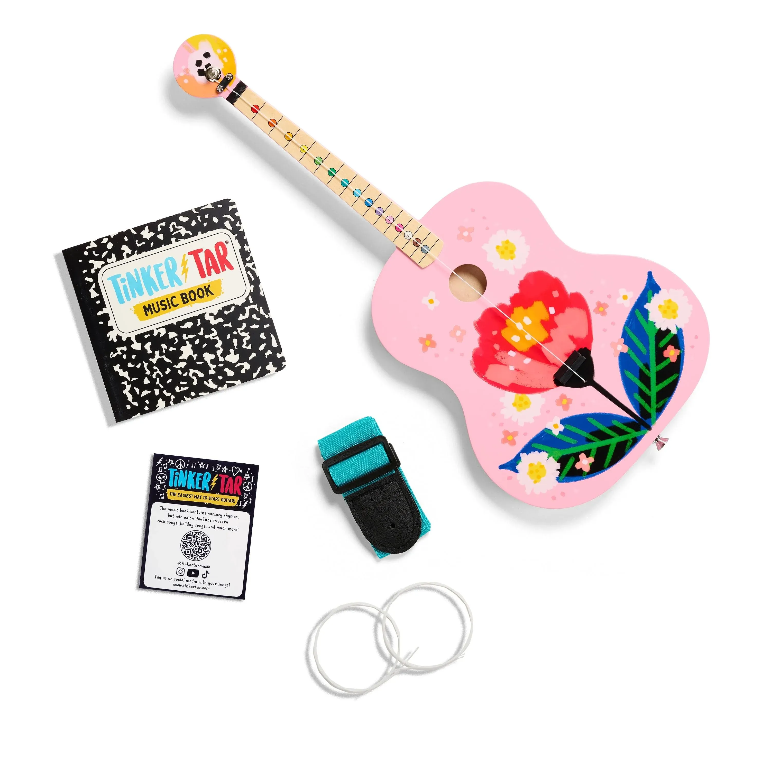 Pink Floral TinkerTar Guitar