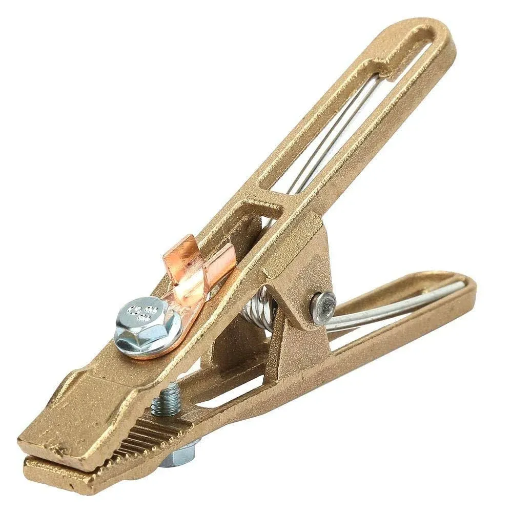 Ftvogue 260/300/500a Brass A-Shape Ground Welding Earth Clamp Welder Earth Ground Cable Copper Grip Clip Clamp for Welding Machine (260A)