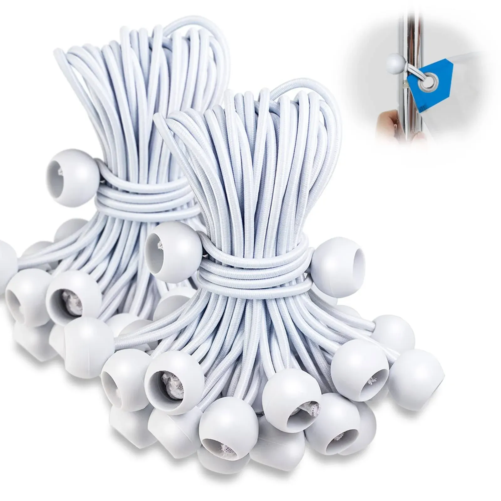 100 Pcs Bungee Balls 6 Inchwhite Tarp Ball Bungee With Balls Heavy Duty Canopy T