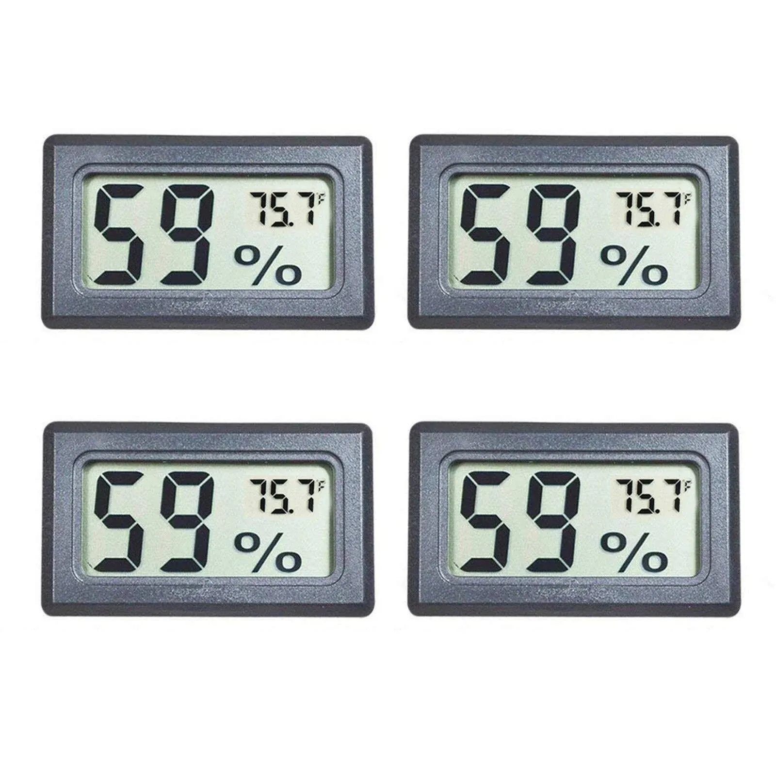 Veanic 4-Pack Mini Digital Electronic Temperature Humidity Meters Gauge...