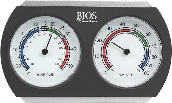 BIOS Indoor Thermometer/Hygrometer, 10°- 130° F ( -25° - 55° C ) - Each (TR415)