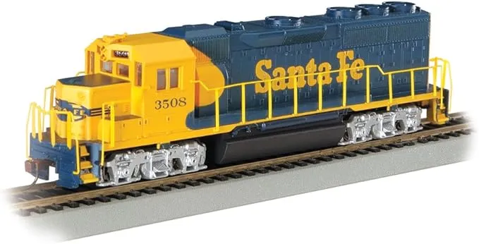 Bachmann HO Santa Fe #3508 GP40 DCC (Blue/Yellow)