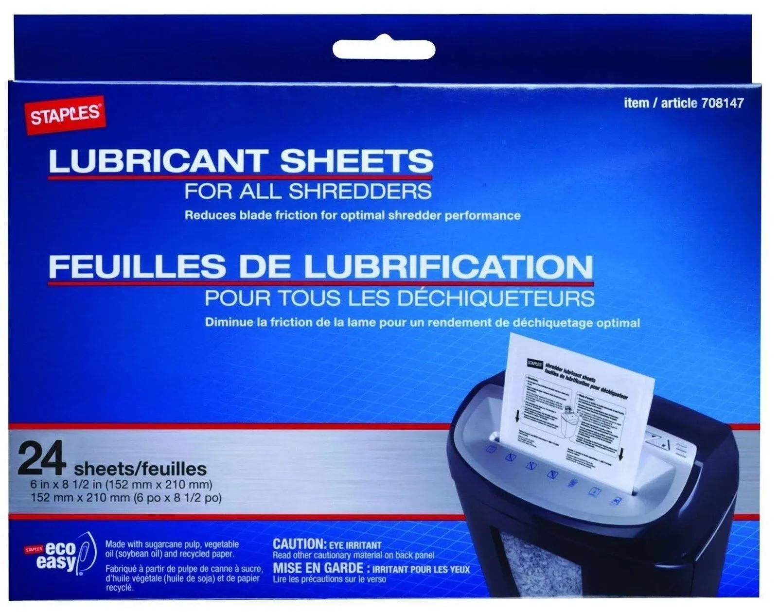 Staples Shredder Lubricating Sheets 24/pk TR36395CC