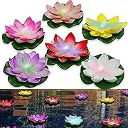 LOGUIDE Floating Pool Lights,Lily pad Pond Light LED Lotus Flower Lamp,Battery Operated Multicolor Fun Pool Accessories for Pool at Night-Outdoor Swimming Gifts Christmas Decorations-6 Pcs(Dragonfly)