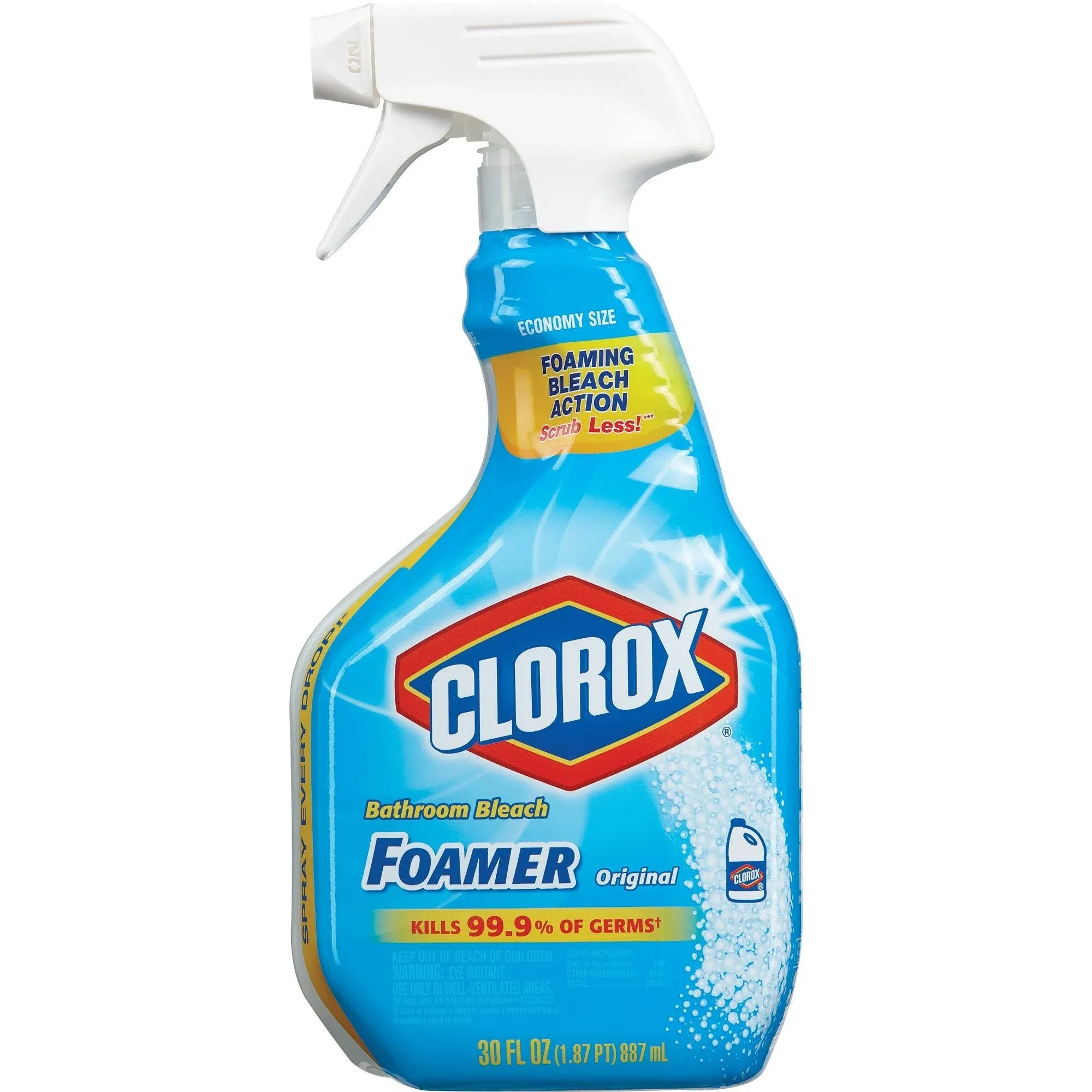 Clorox Disinfecting Bathroom Foamer with Bleach - For Bathroom - 30 fl oz (0.9 quart) - 9 / Carton - Disinfectant - Clear